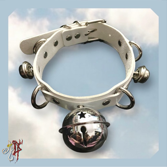 Jewelry - 𝓖𝓸𝓸𝓭 𝓚𝓲𝓽𝓽𝔂 🤍 White Bell Kitty Bondage Collar Rave Kawaii Cosplay Goth